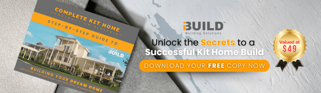 iBuild kit homes construction blueprint banner